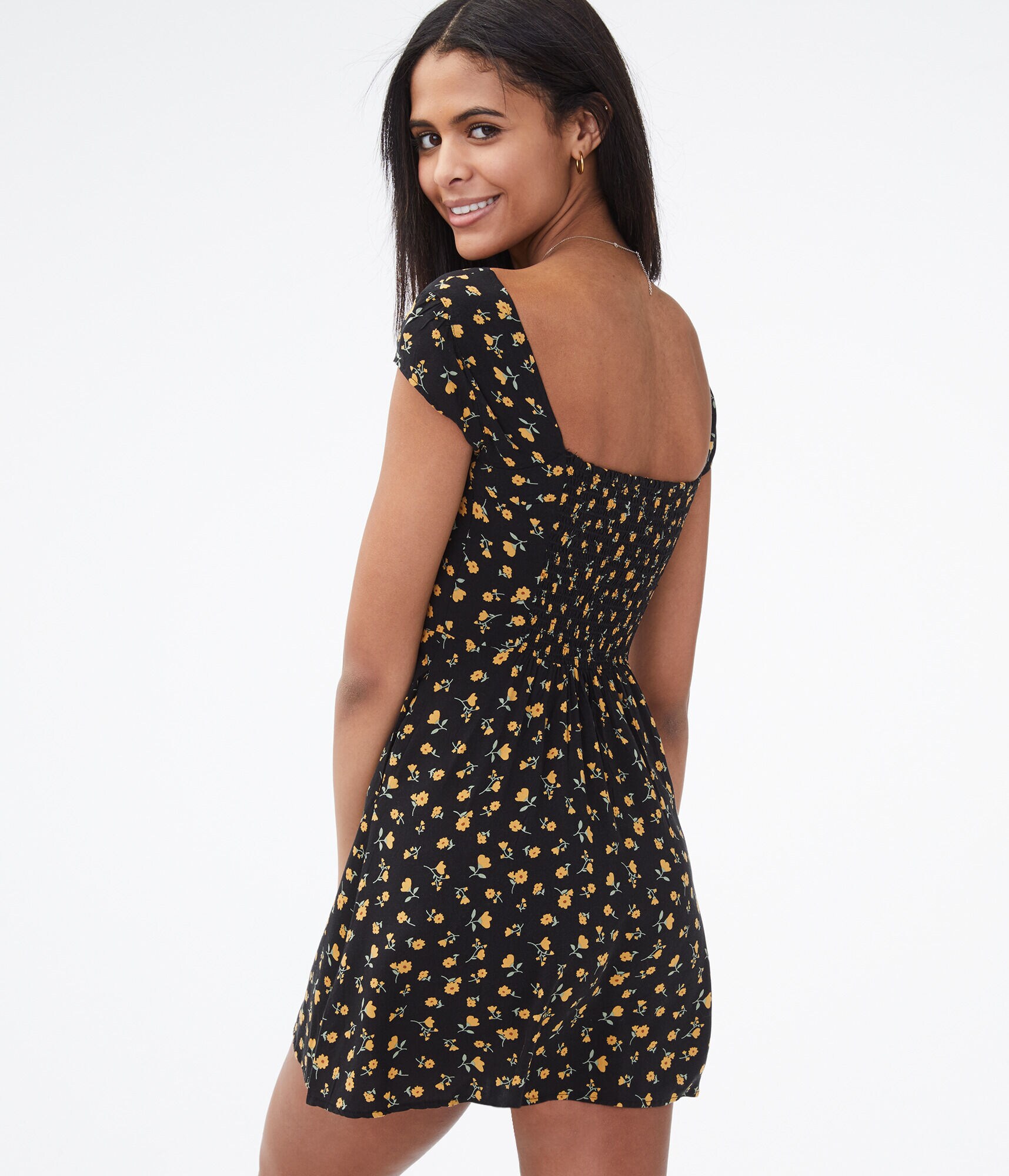 Floral Button-Front Dress