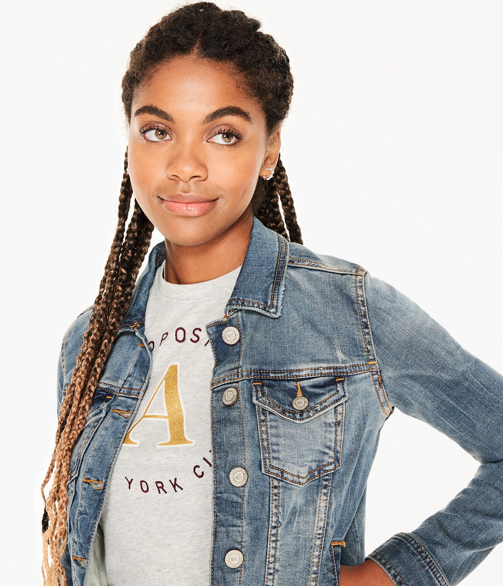 medium wash denim jacket