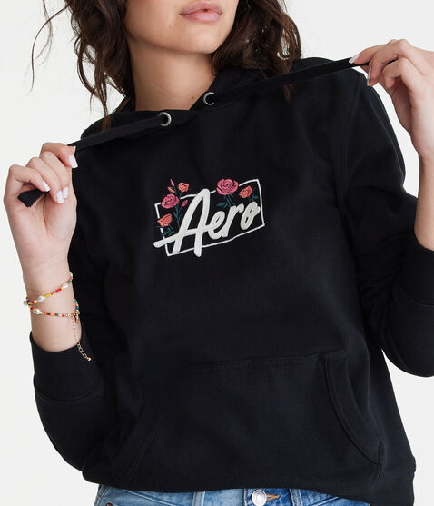 Aero Roses Box Logo Pullover Hoodie Aero Roses Box Logo Pullover Hoodie