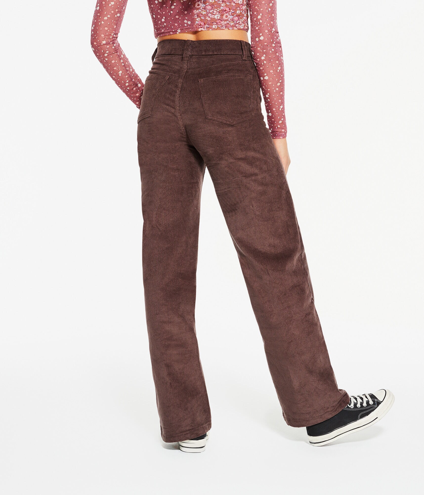 High-Rise Wide Leg Corduroy Pants