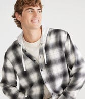 Long Sleeve Plaid Hooded Flannel Shirt - PDP MERGED TO 62346031