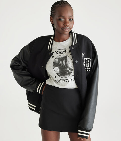 Aeropostale Brooklyn Bridge Glitter Graphic Tee Aeropostale Brooklyn Bridge Glitter Graphic Tee