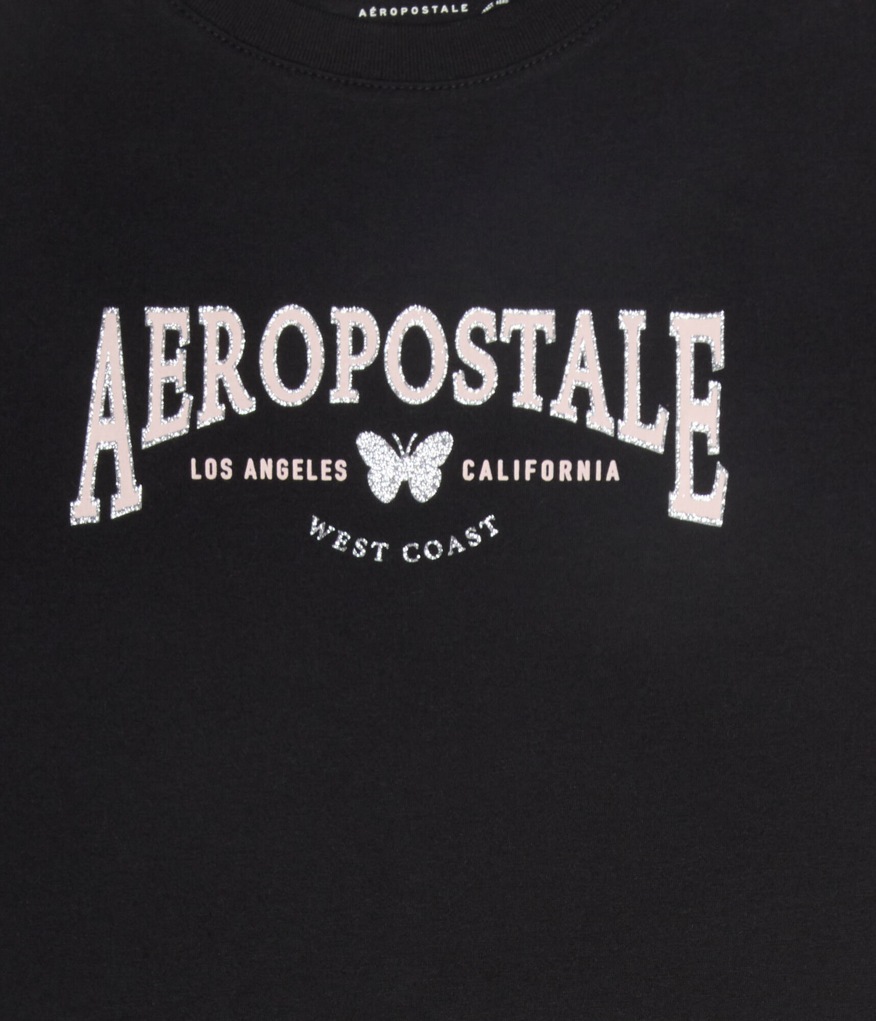 Aeropostale Butterfly Glitter Graphic Tee