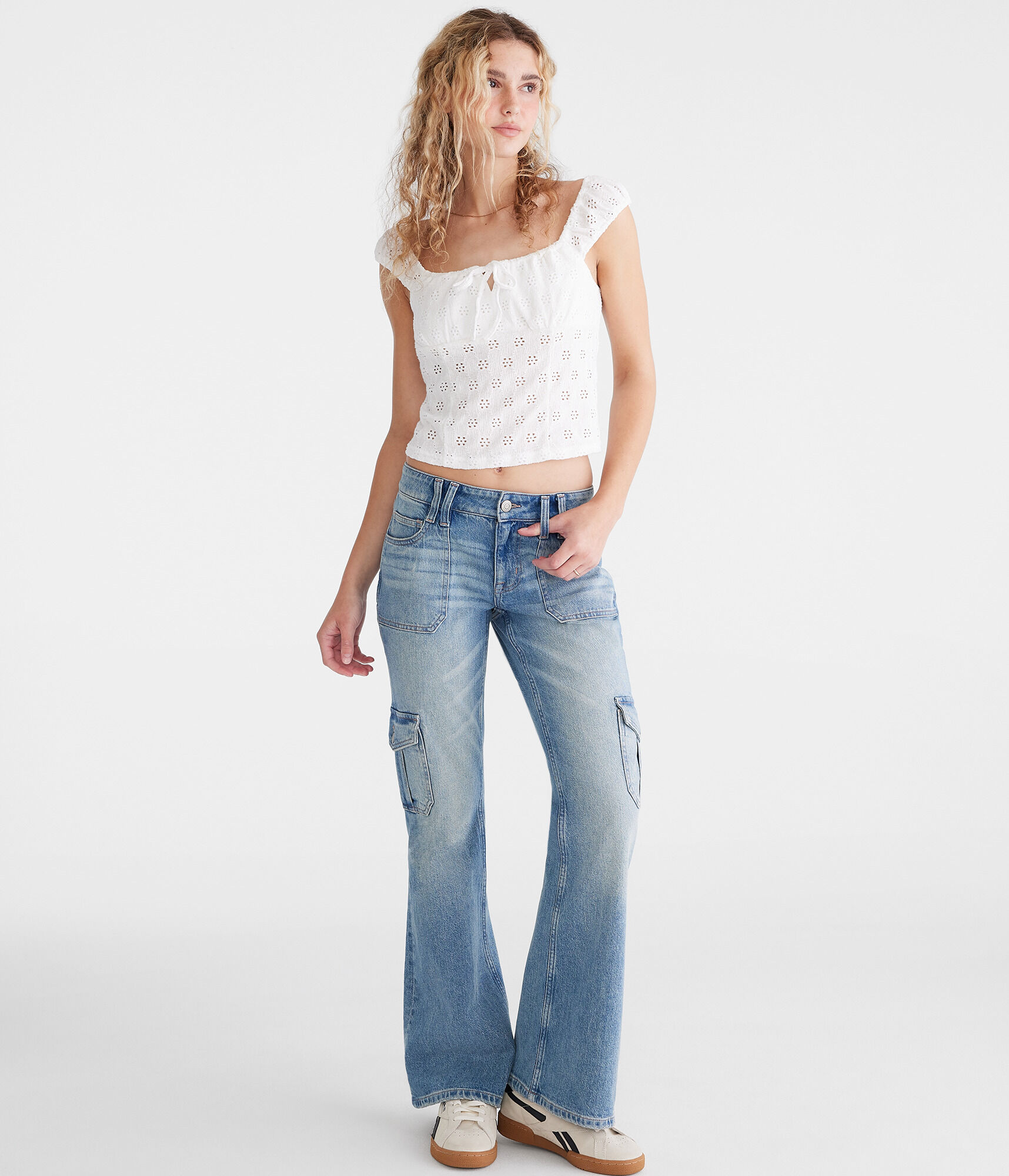 Flare Mid-Rise Cargo Jean