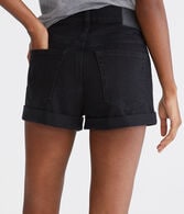 High-Rise Stretch Denim Mom Shorts