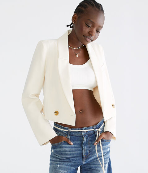 Solid Cropped Blazer