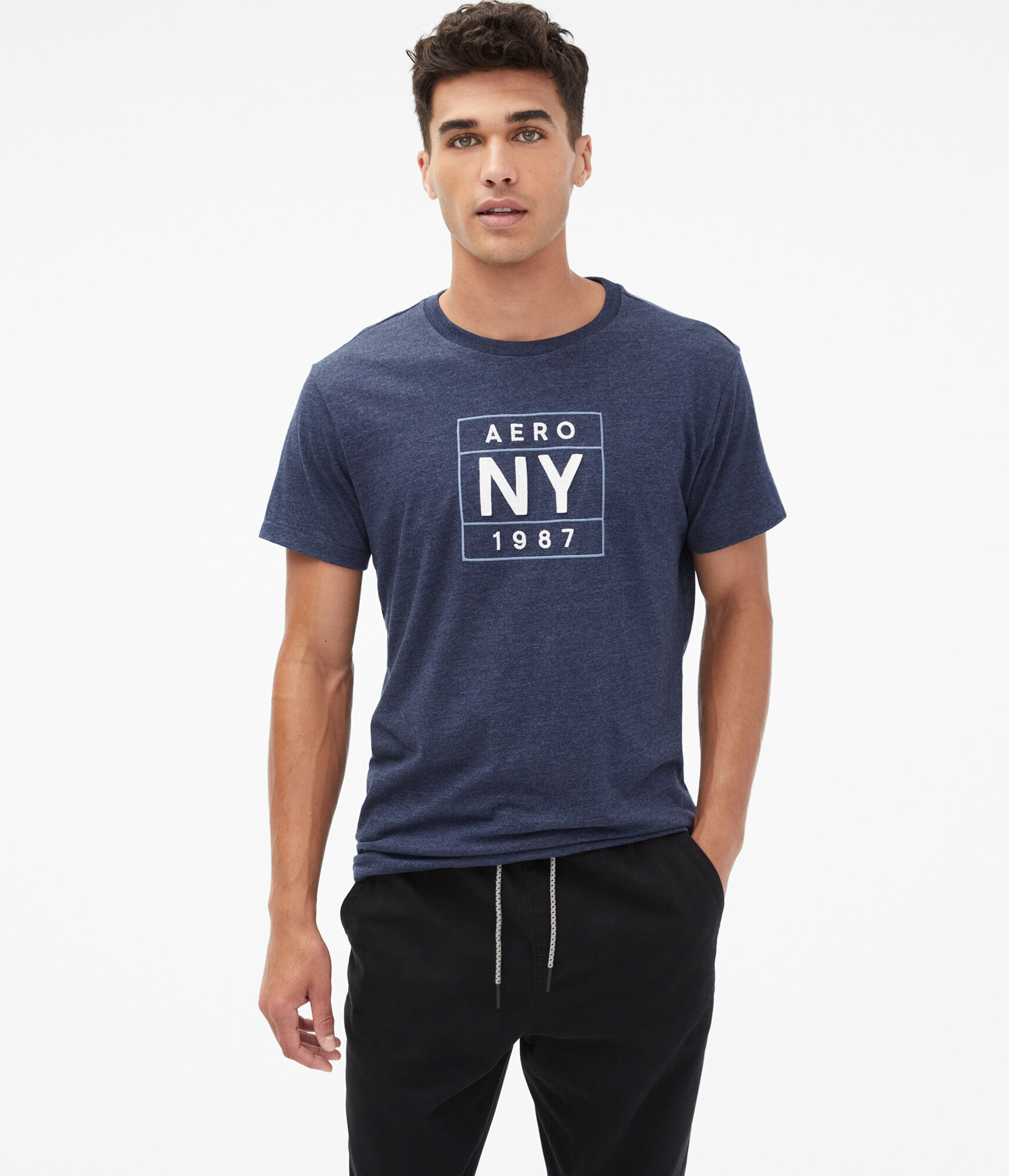 Aero NY Square Logo Appliqu&eacute; Graphic Tee