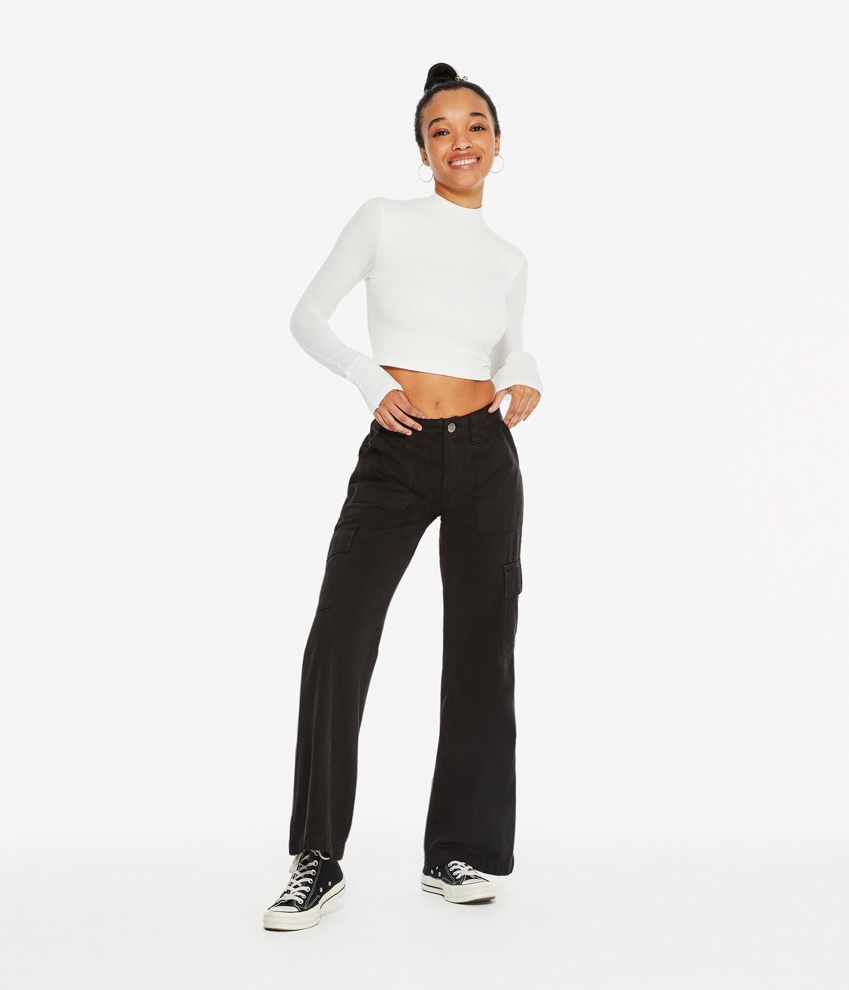 Long Sleeve Seriously Soft Mock-Neck Crop Top