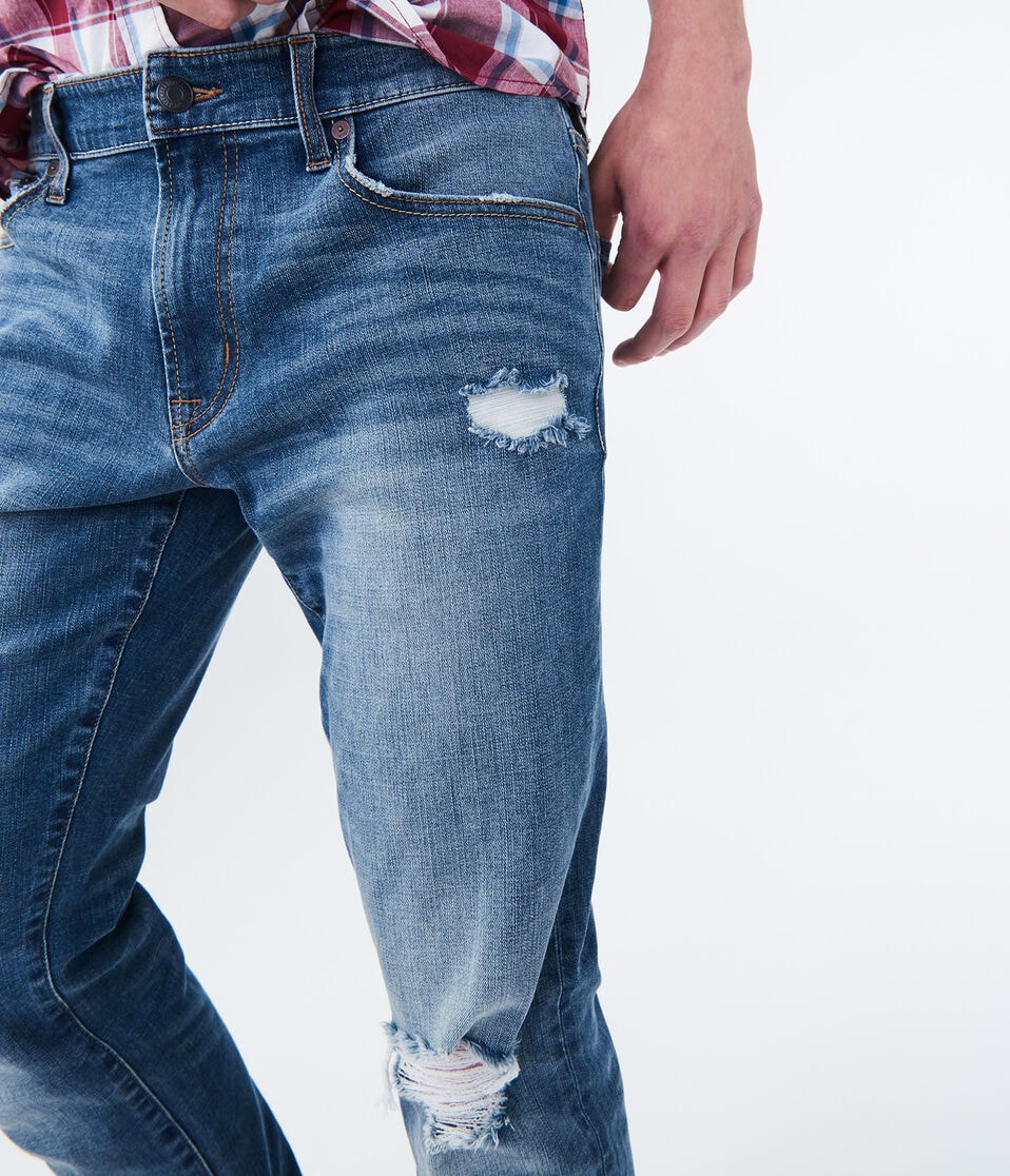 Flex Effects Super Skinny Medium Wash Destroyed Jean