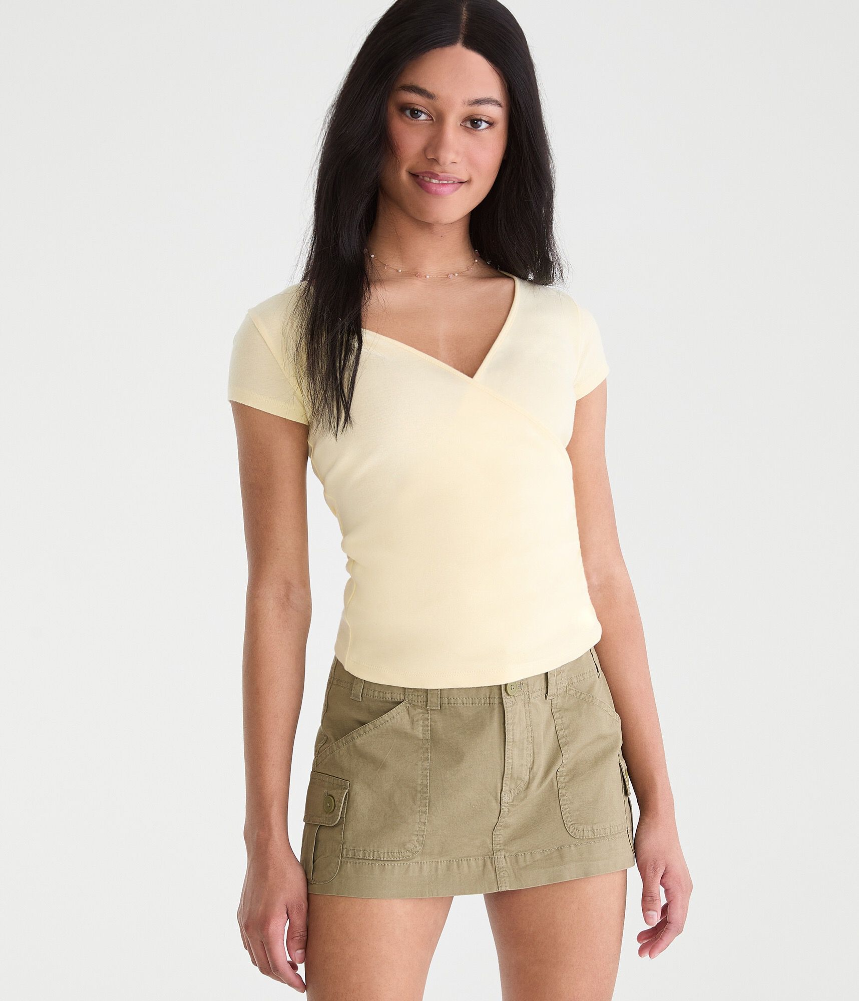 Seriously Soft Wrap-Front V-Neck Tee
