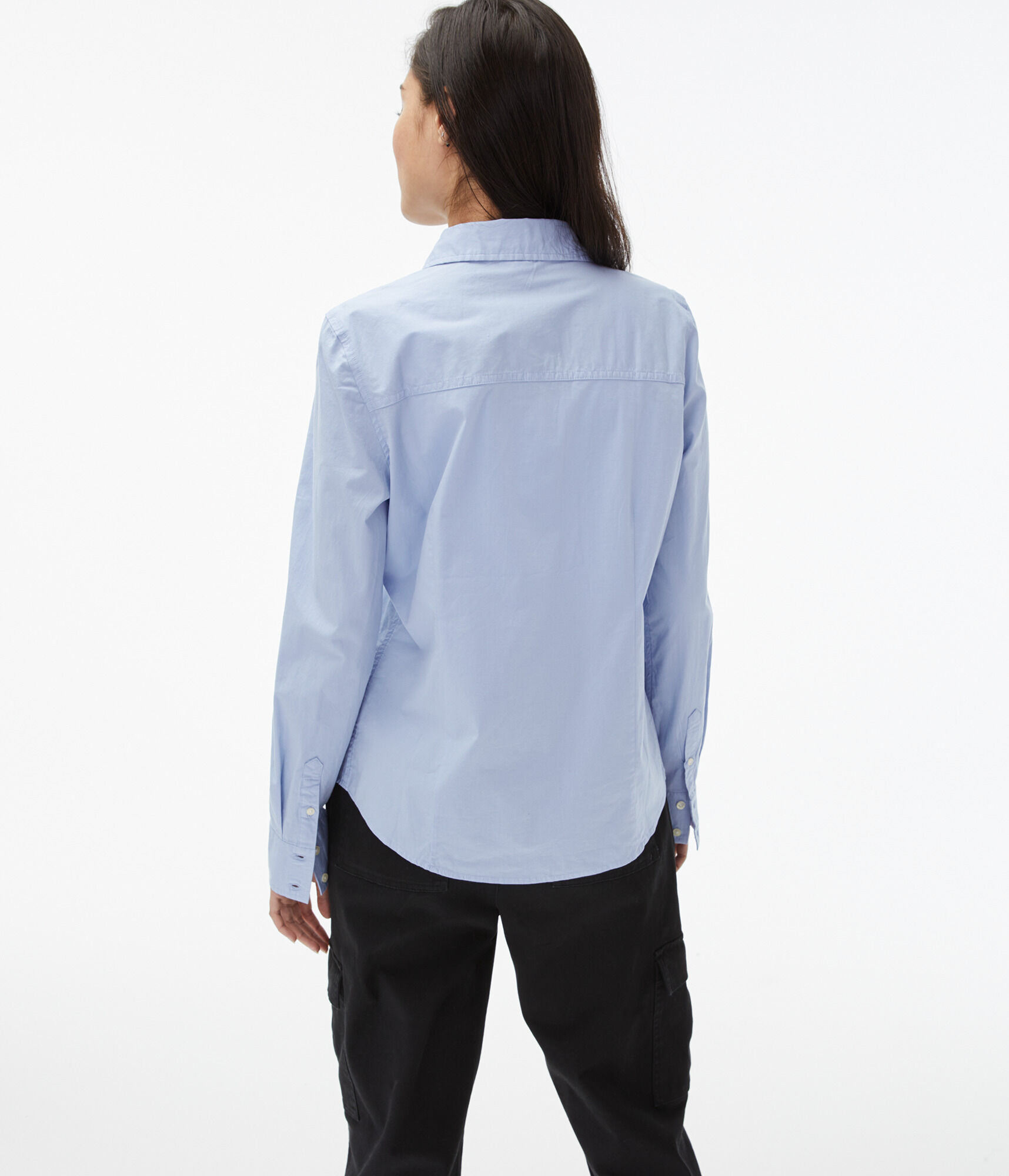Long Sleeve Poplin Button-Down Shirt