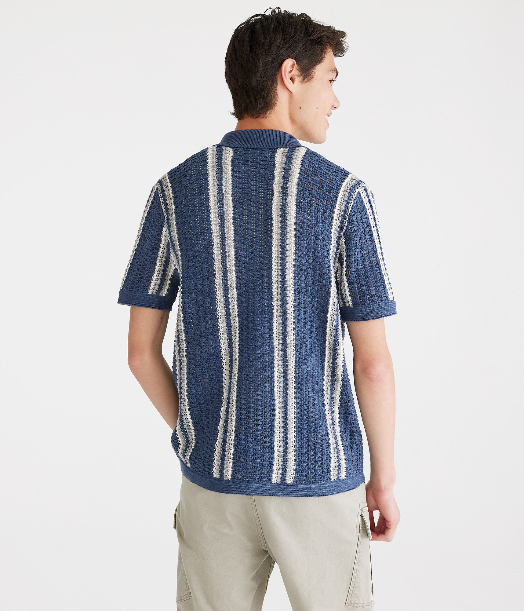 Vertical Stripe Crocheted Shirt
