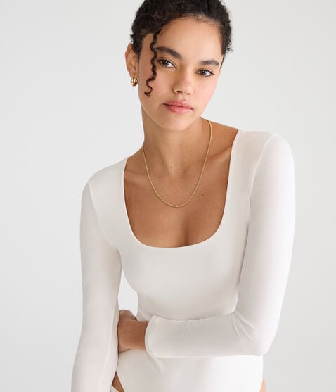 Long Sleeve Buttery Soft Square-Neck Bodysuit Long Sleeve Buttery Soft Square-Neck Bodysuit