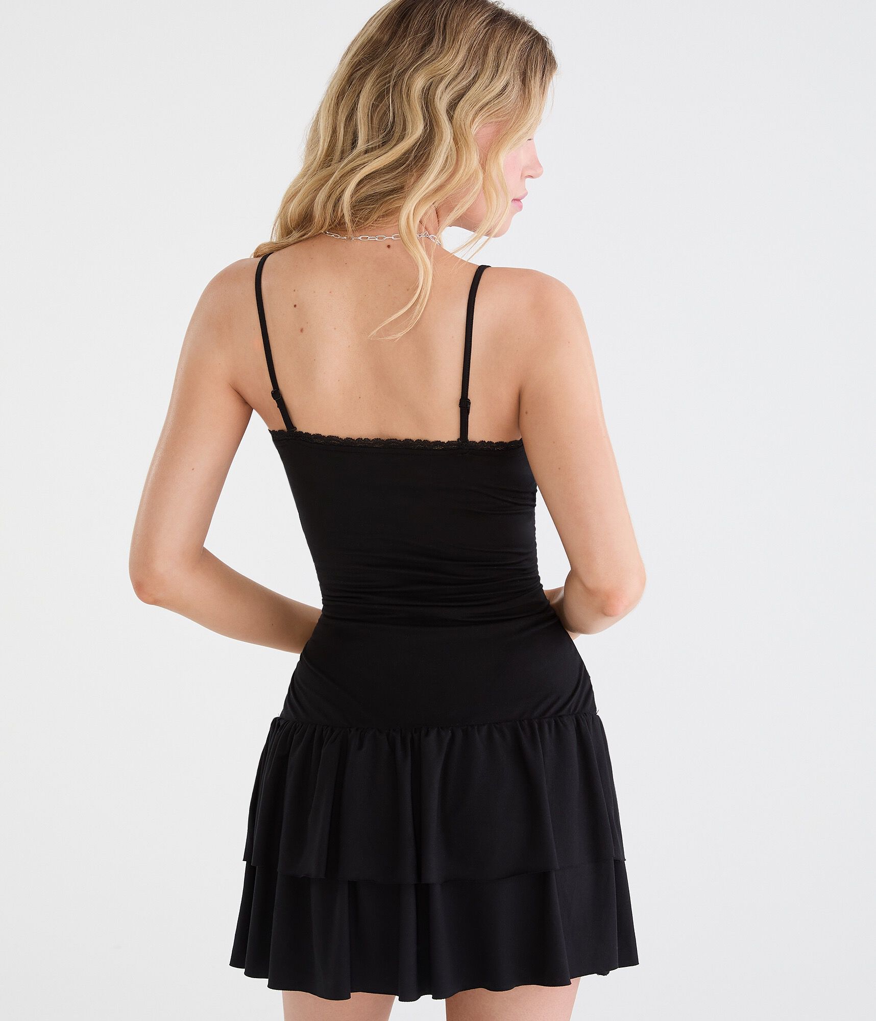 Solid Strapless Drop-Waist Mini Dress