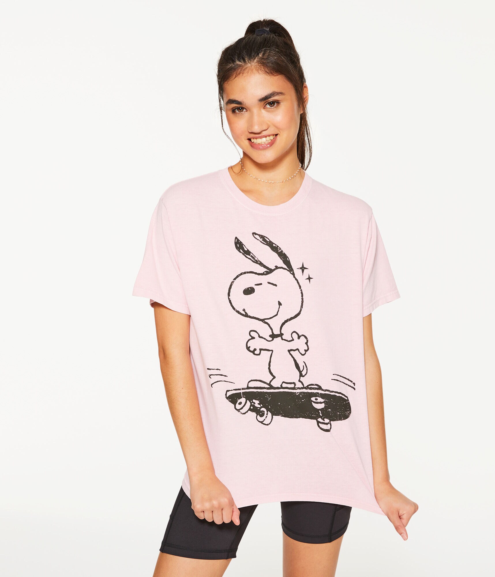 Skateboarding Snoopy Boyfriend Graphic Tee