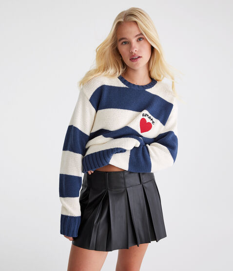 Amore Striped Crew Sweater