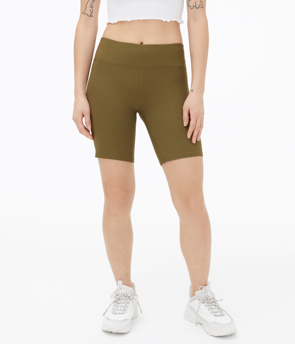 Ribbed High-Rise Bike Shorts