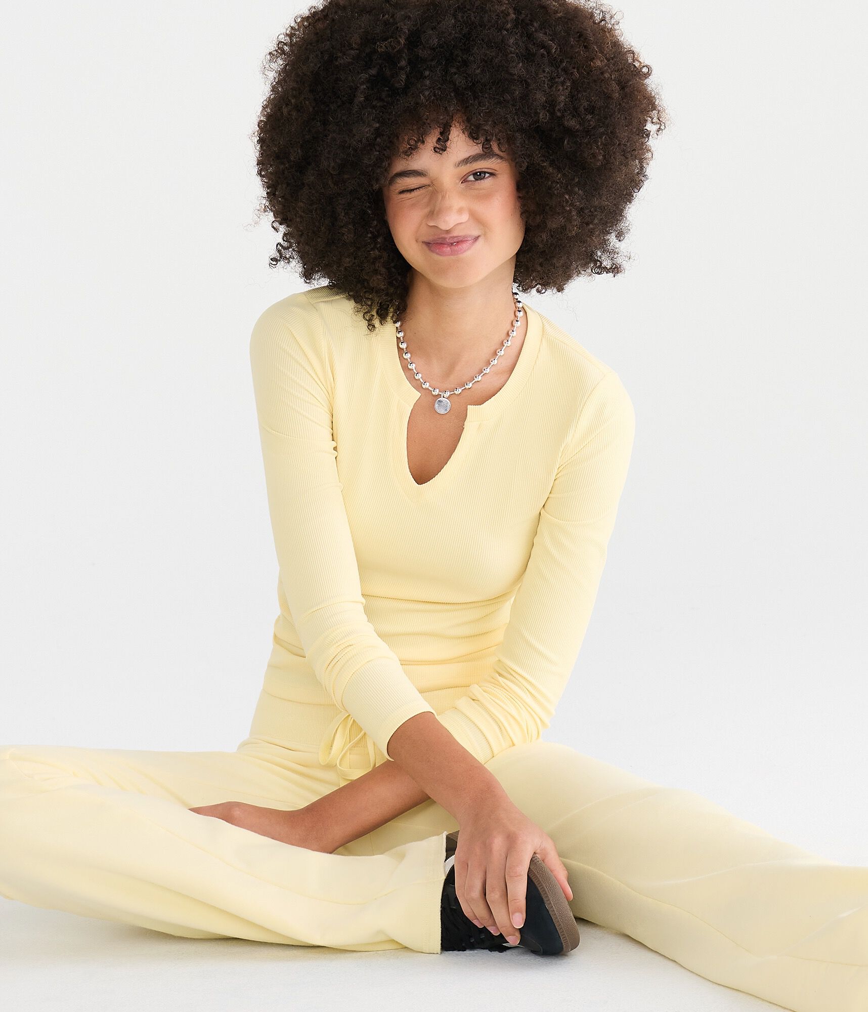 Long Sleeve Buttery Soft Notch-Neck Tee