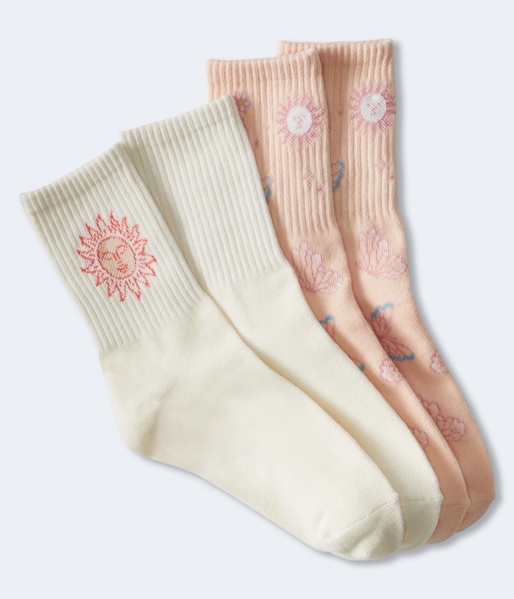 Sun &amp; Butterflies Crew Sock 2-Pack