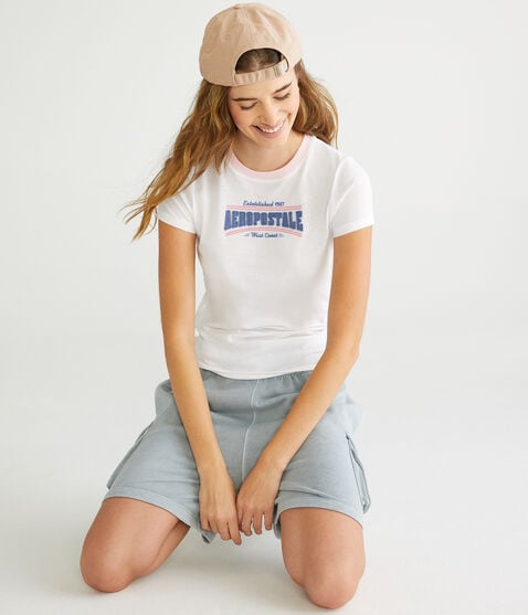 Aero Appliqué Ringer Graphic Tee