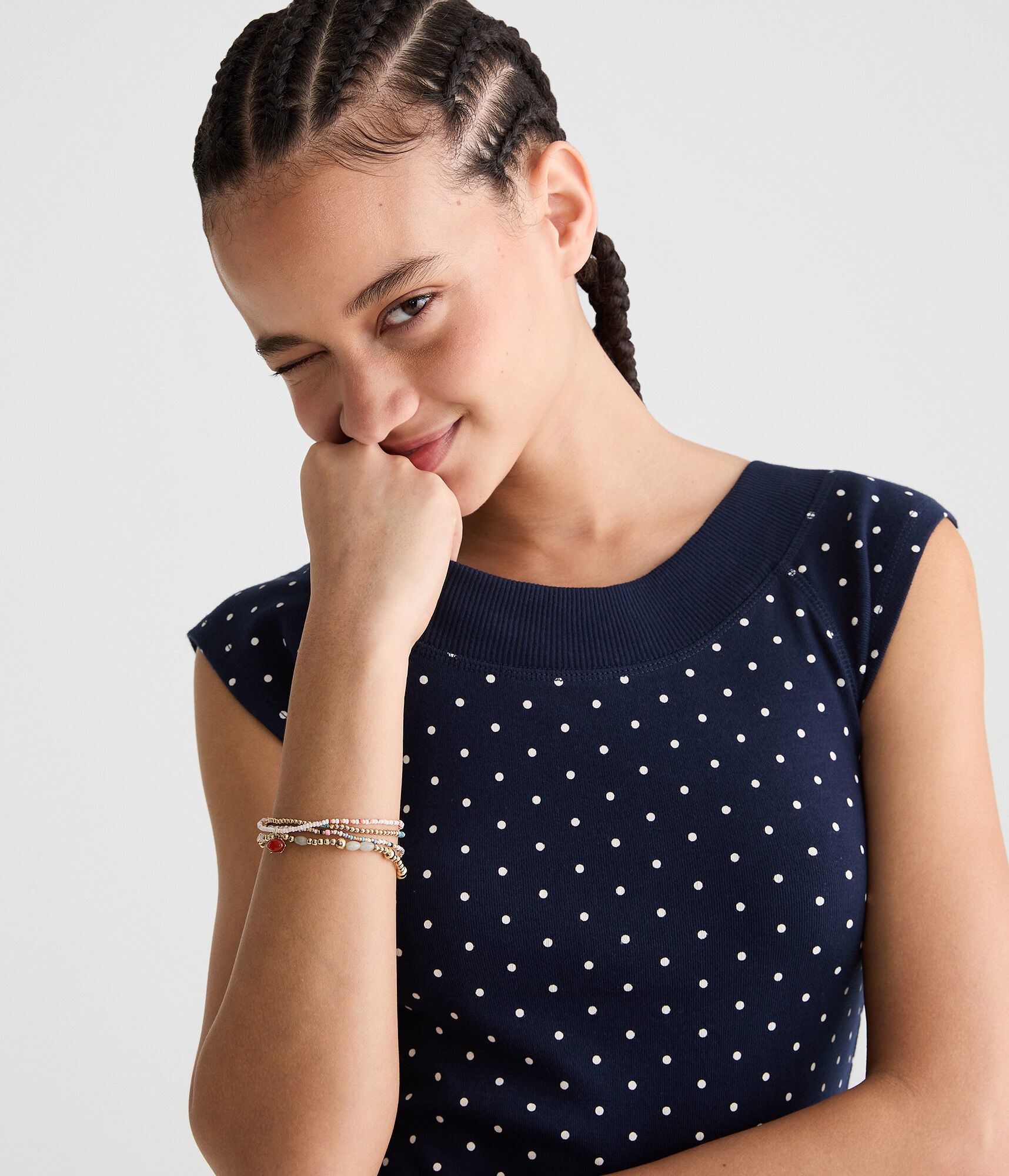 Seriously Soft Polka Dot Raglan Muscle Tee