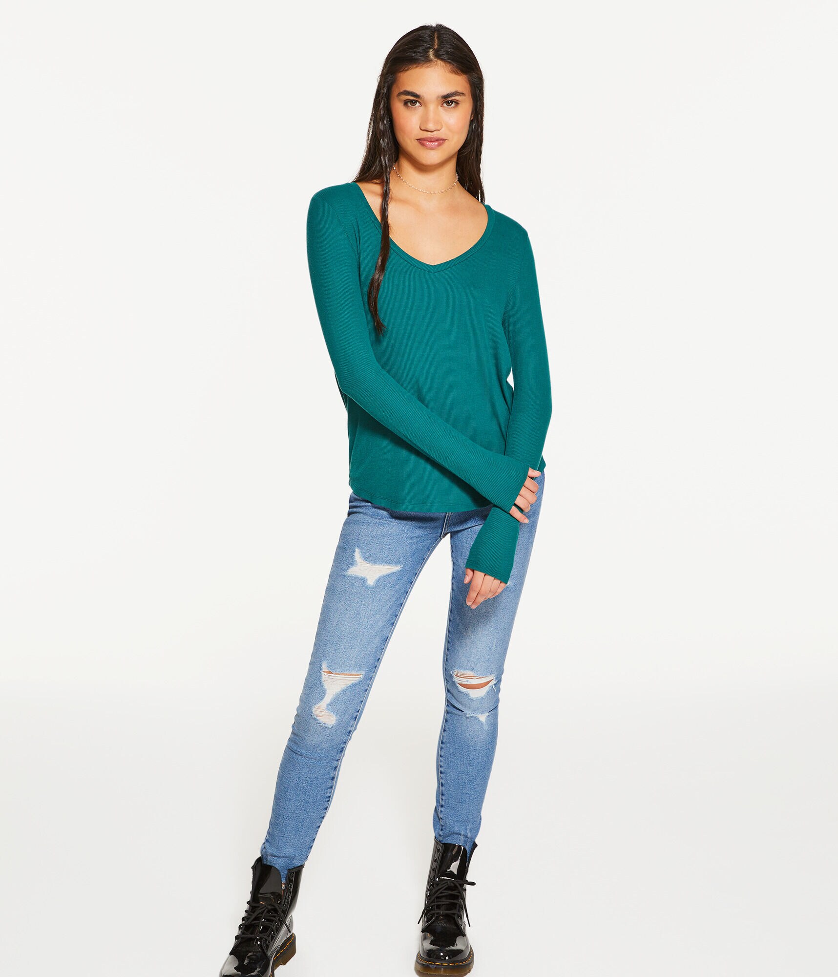 Long Sleeve Seriously Soft Ribbed V-Neck Tee