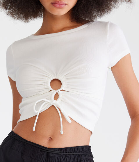 Wear 2 Ways Cropped Cutout Tee Wear 2 Ways Cropped Cutout Tee