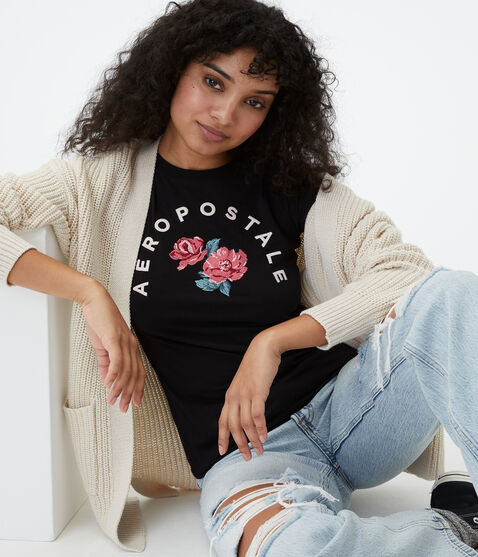 Aeropostale Arch Floral Graphic Tee Aeropostale Arch Floral Graphic Tee