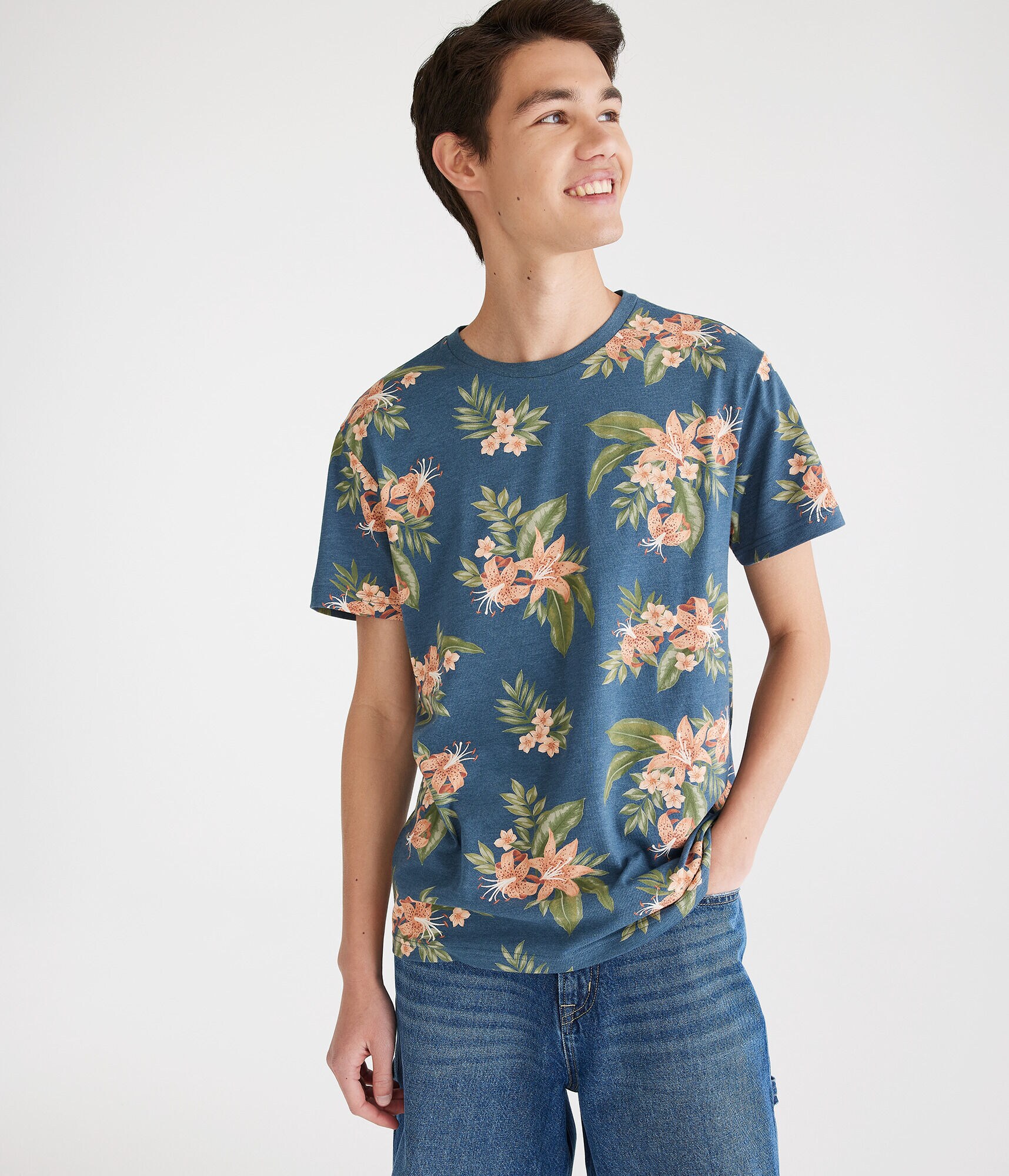 Tropical Floral Print Graphic Tee