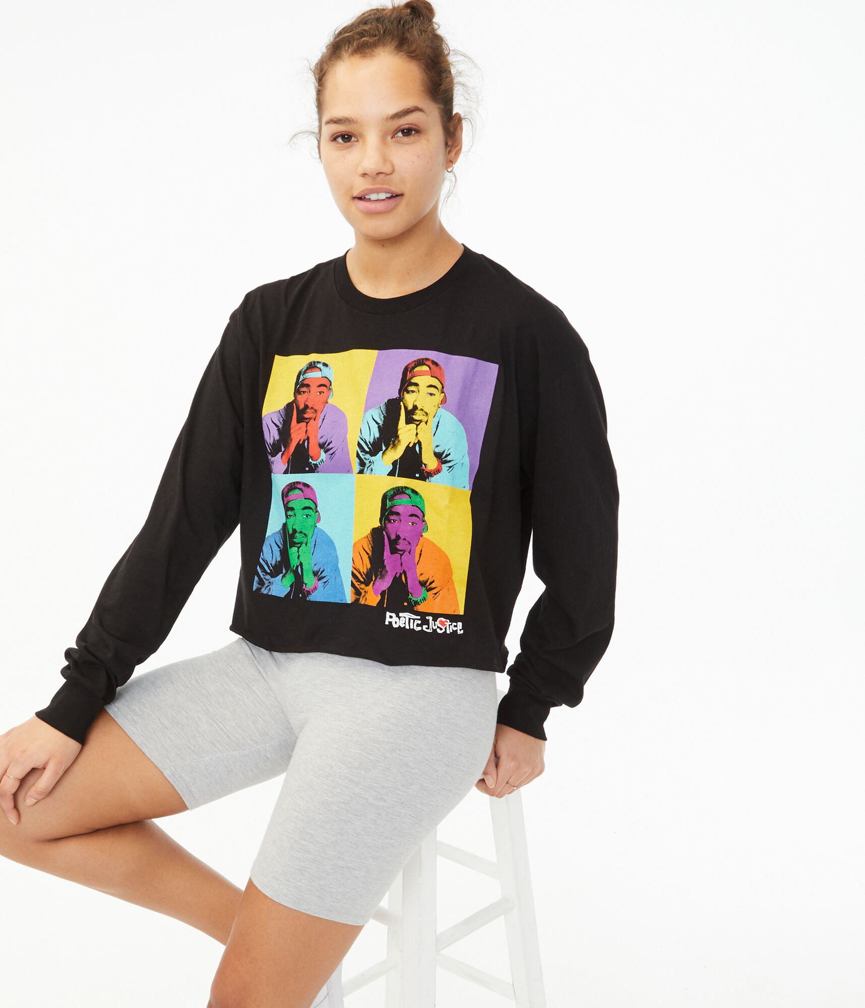 Long Sleeve Poetic Justice Cropped Graphic Tee