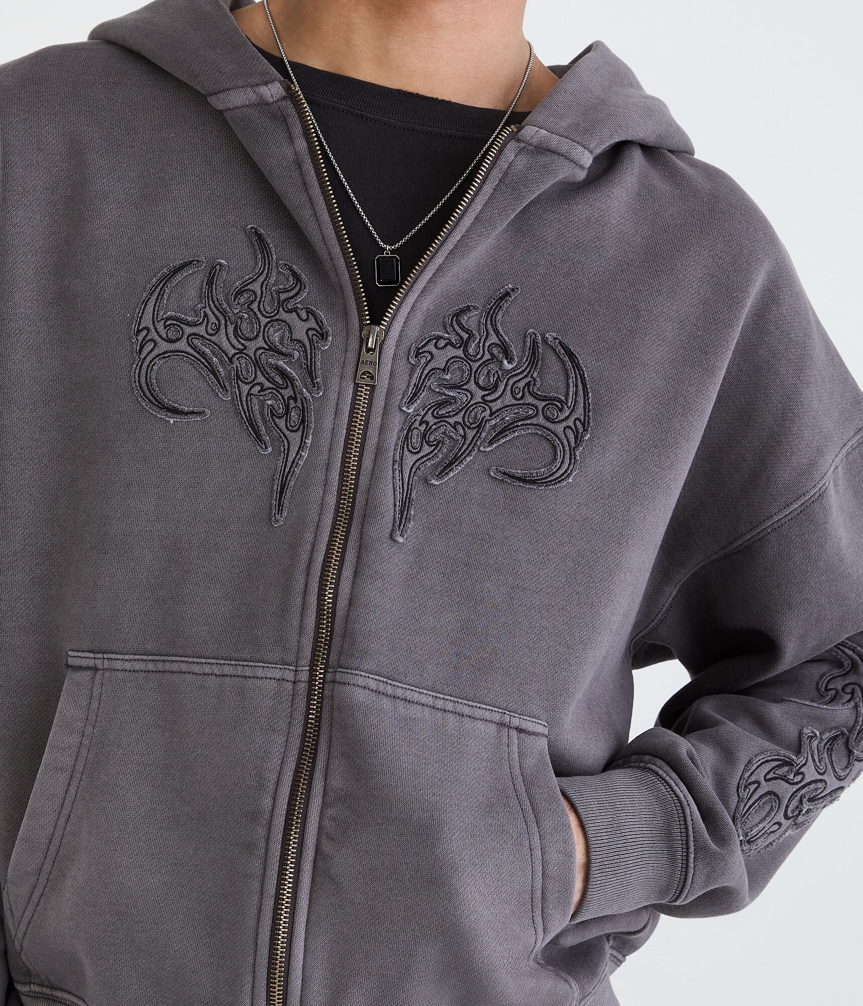 Cloud Soft Tattoo Boxy Full-Zip Hoodie