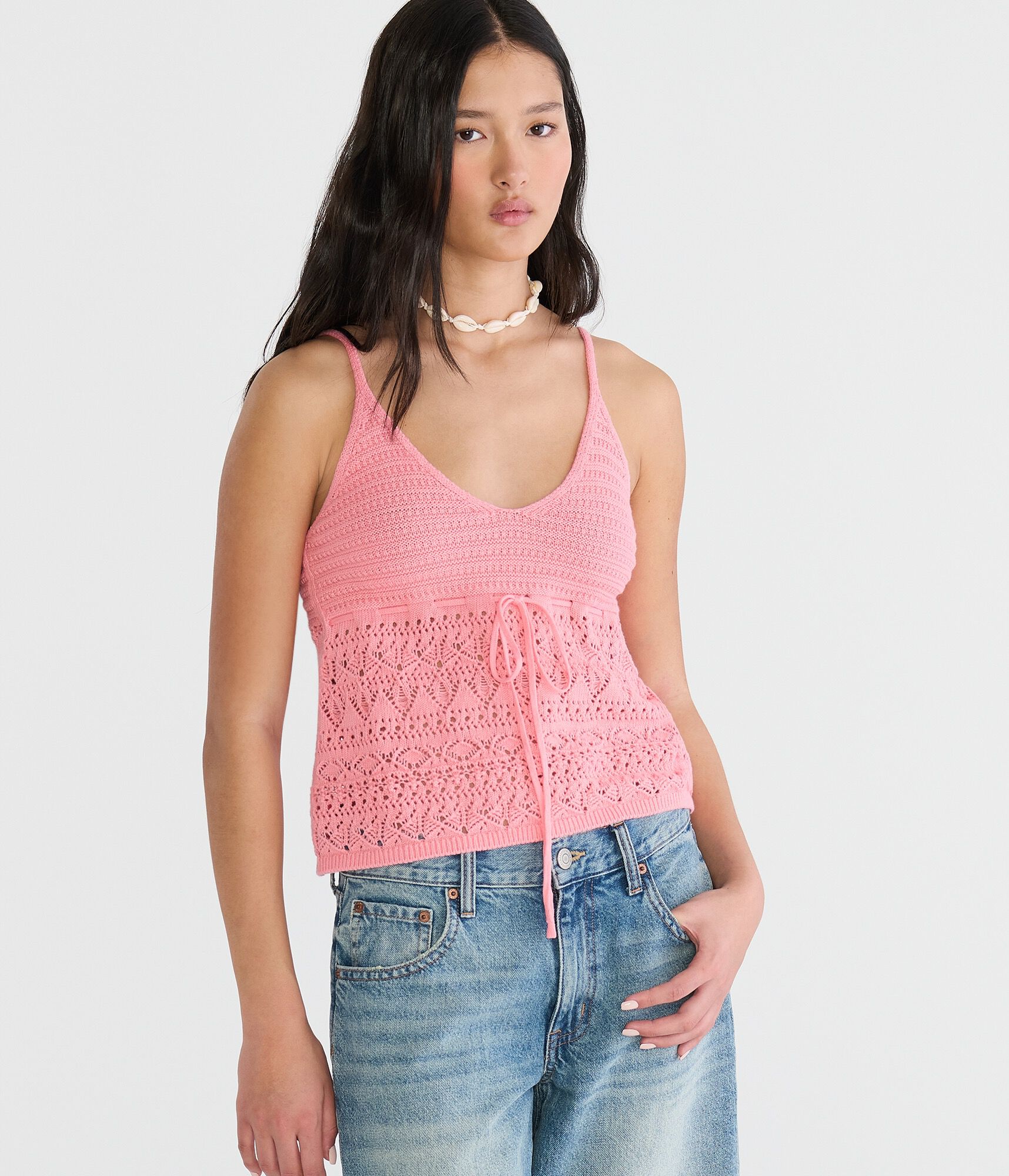 Babydoll Sweater V-Neck Tank Top