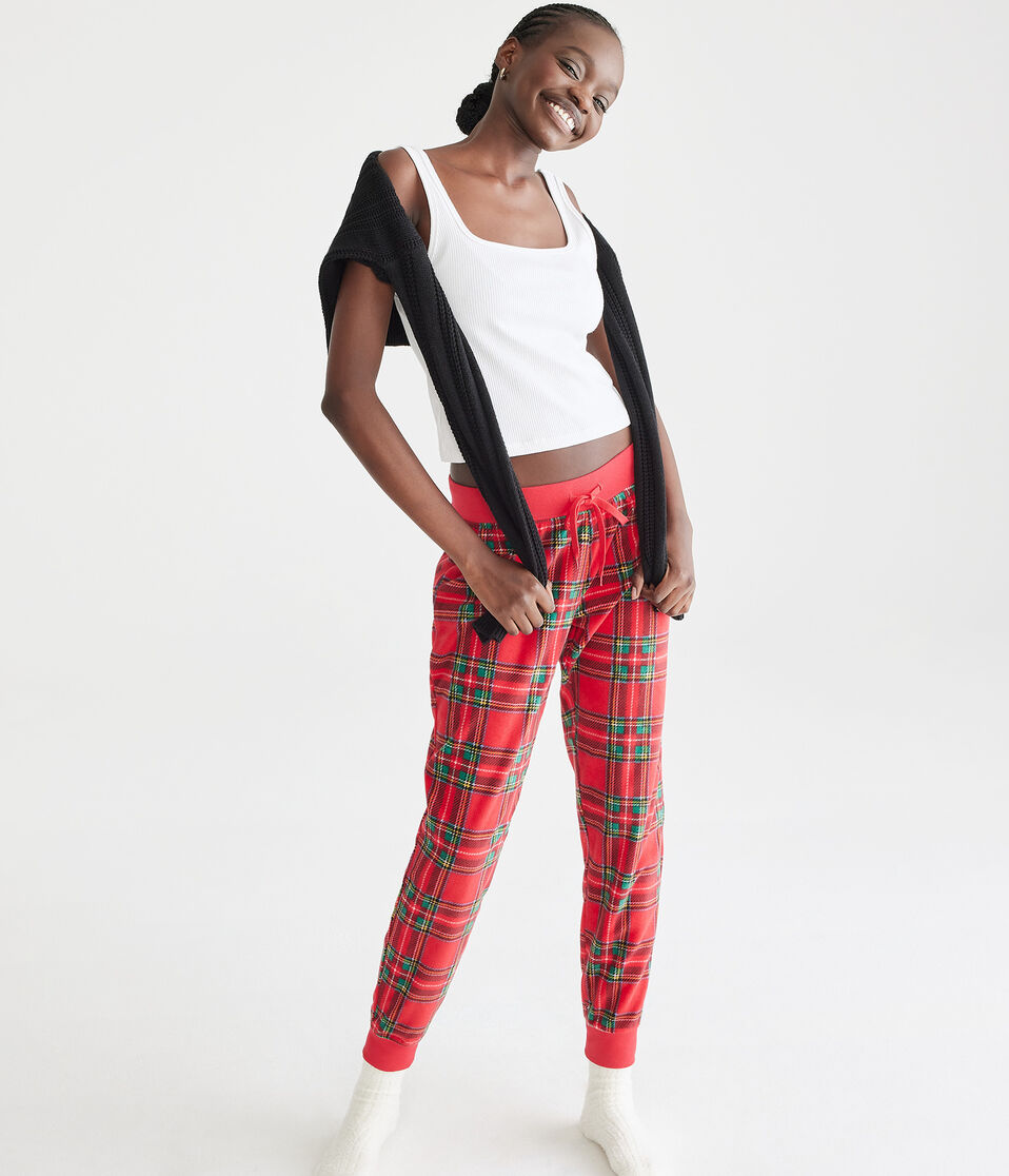 Plaid Polyfleece Sleep Joggers