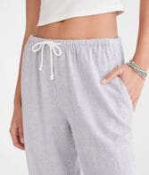 Striped Linen Drawstring Pants