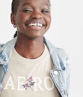Aero Floral Appliqué Graphic Tee