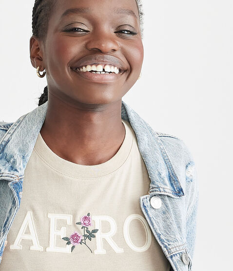 Aero Floral Appliqué Graphic Tee