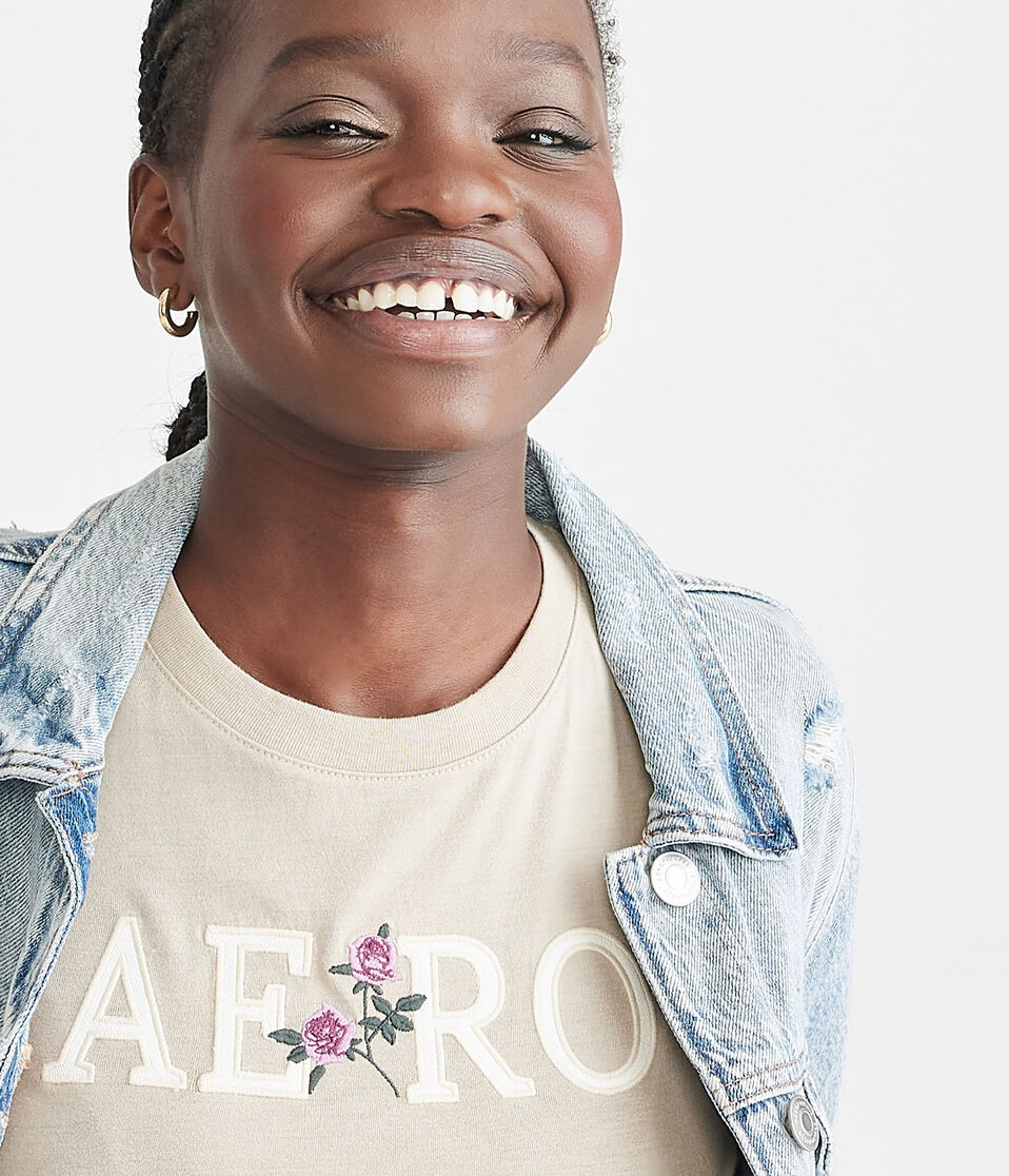 Aero Floral Appliqué Graphic Tee