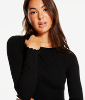 Long Sleeve Ribbed Cropped Shrunken Tee