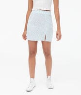 Floral High-Waisted Notch Skirt