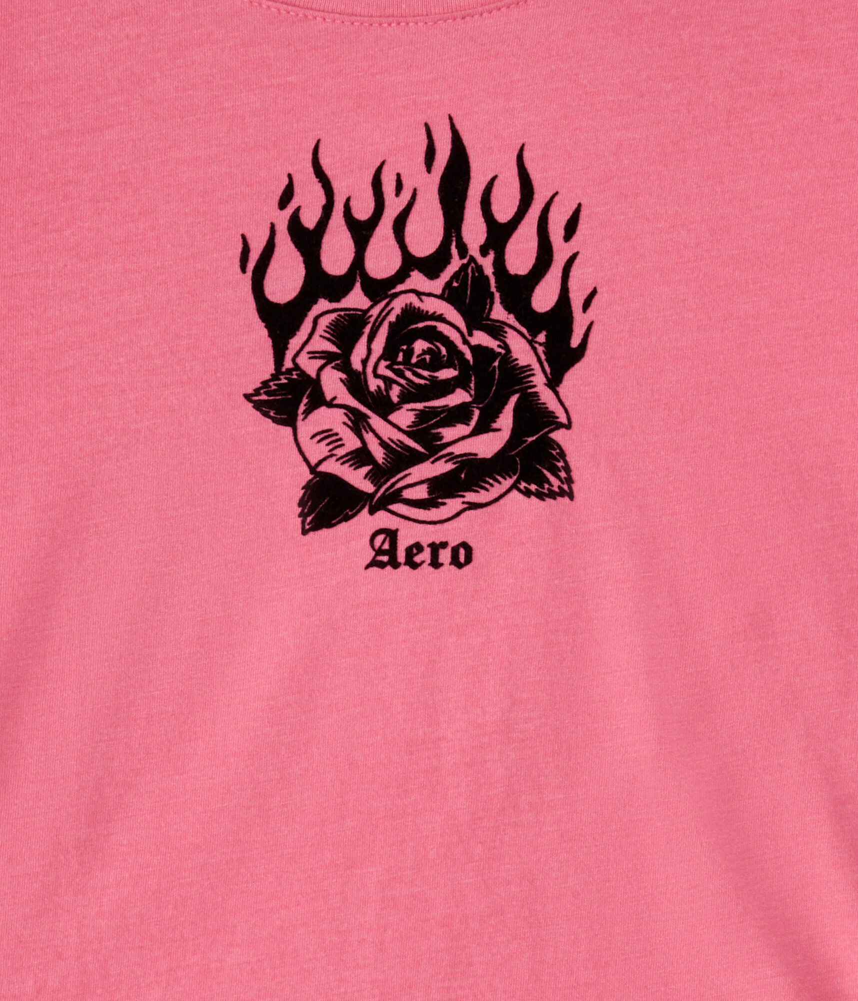 Flaming Rose Flocked Graphic Tee