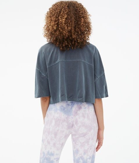 Washed Cropped Boyfriend Crew Tee
