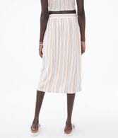 Striped Button-Front Midi Skirt