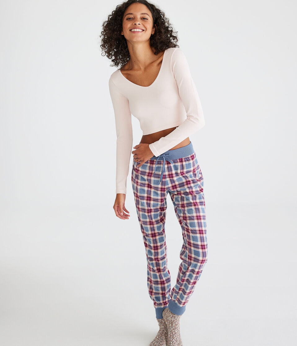 Plaid Polyfleece Sleep Joggers