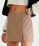 Notched Mini Skirt