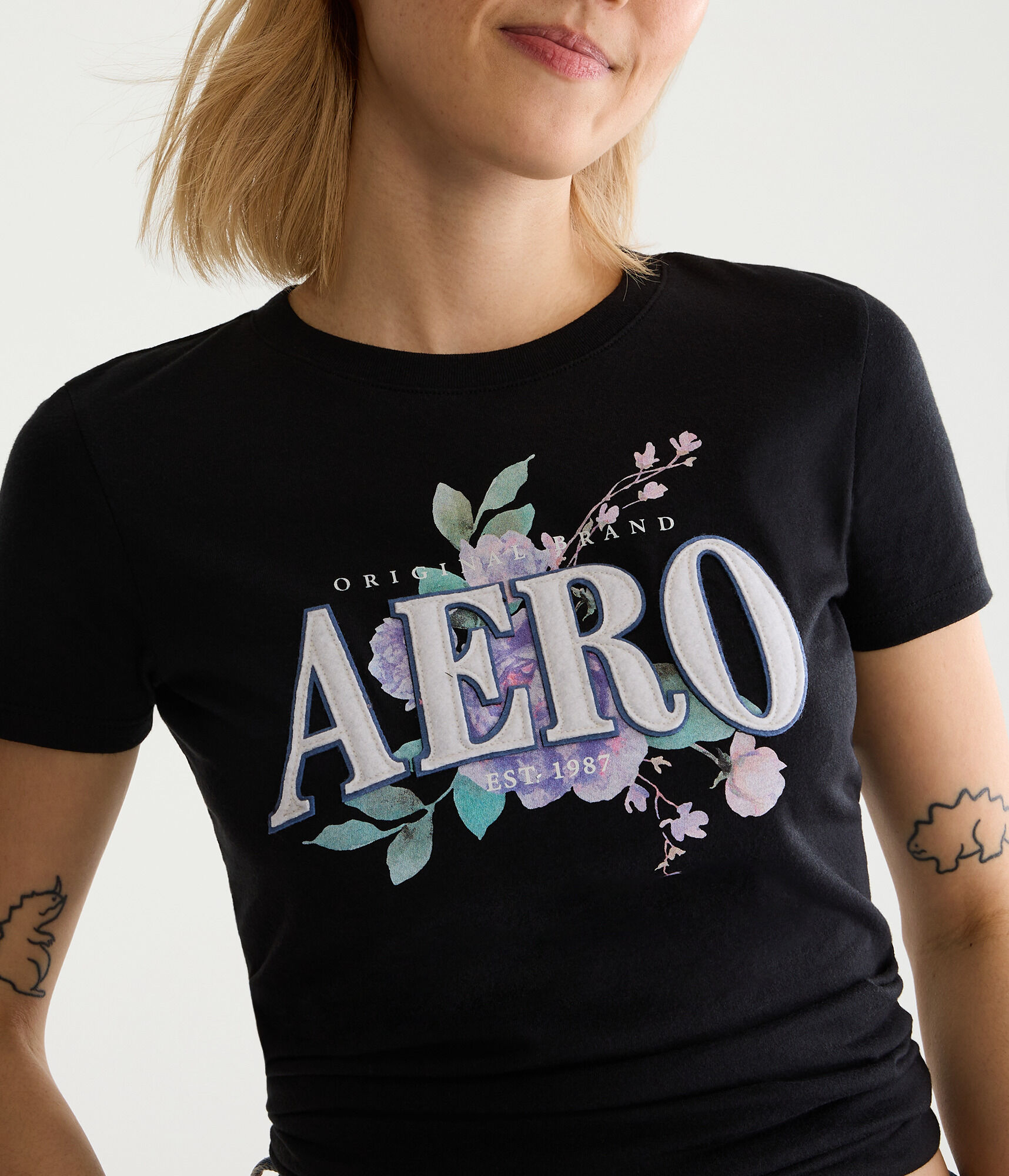 Aero Floral Appliqu&eacute; Graphic Tee