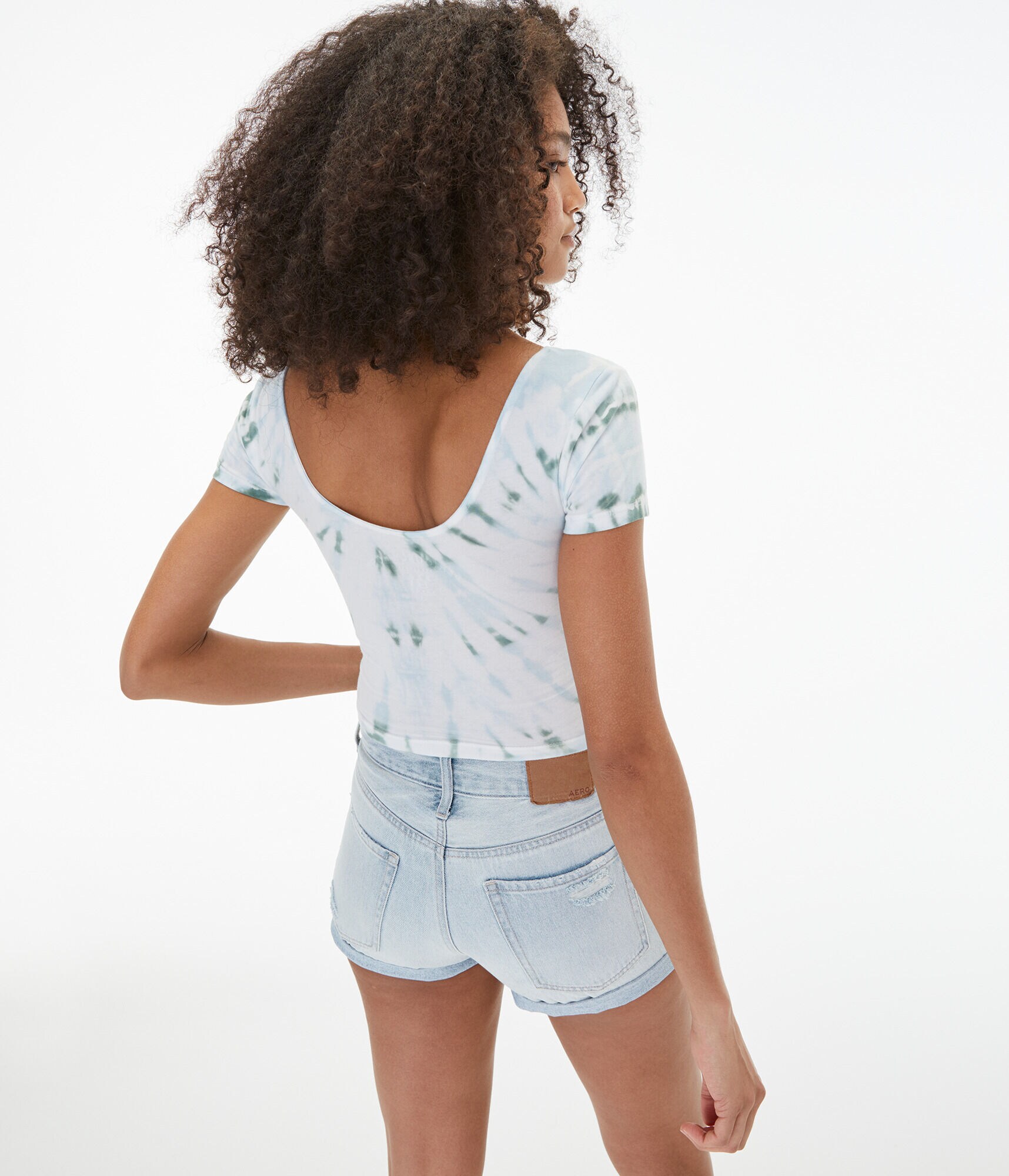 Seriously Soft Tie-Dye Notch-Neck Cropped Baby Tee