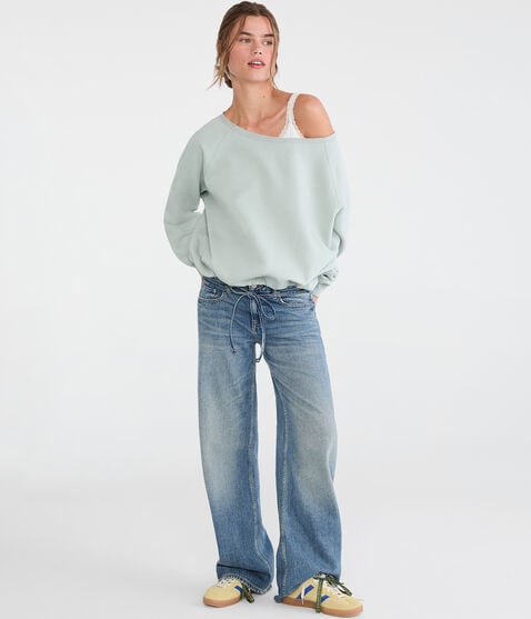 Cloud Soft Slash-Neck Bubble Sweatshirt Cloud Soft Slash-Neck Bubble Sweatshirt