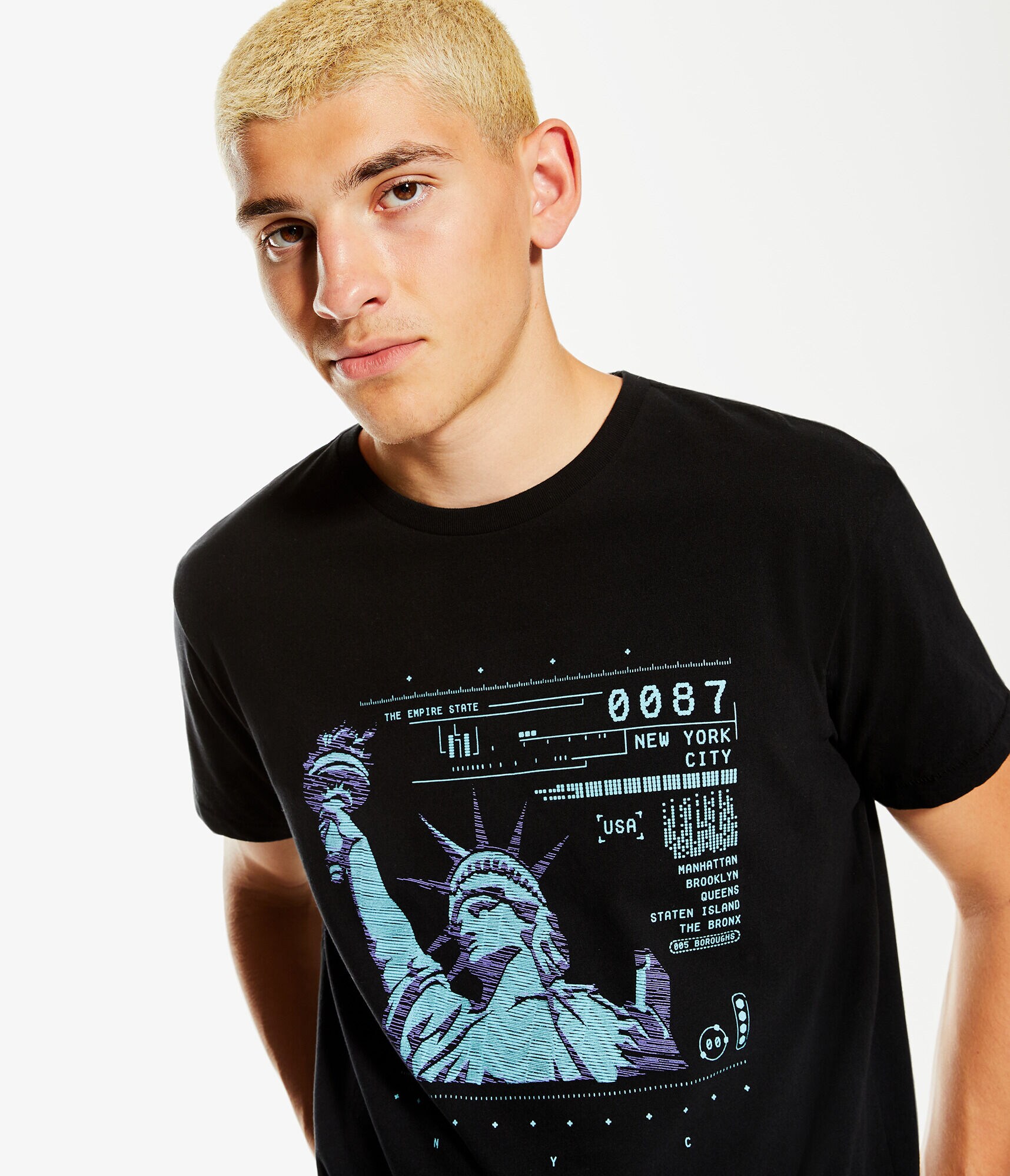 Digital Statue Of Liberty Graphic Tee