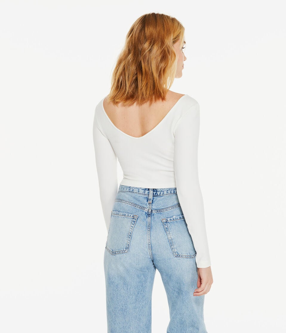 Long Sleeve Seamless Wear 3 Ways Crop Top