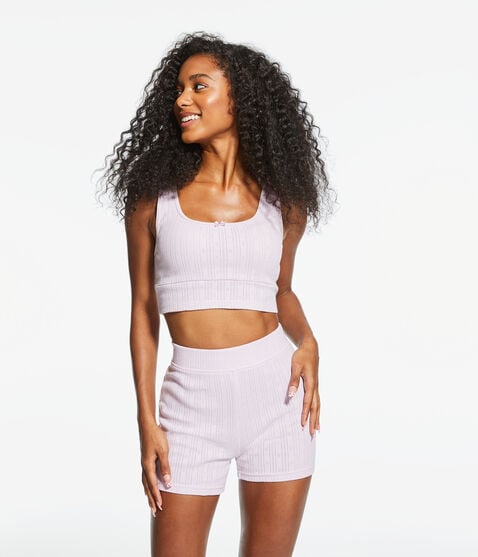 Pointelle High-Rise Booty Sleep Shorts Pointelle High-Rise Booty Sleep Shorts
